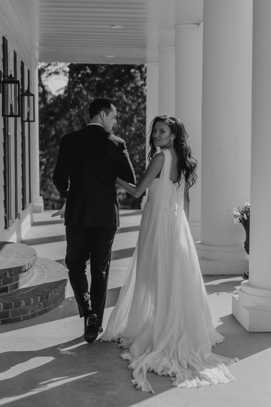 bride and Groom walking